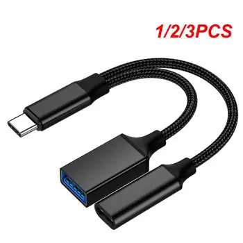 1/2/3PCS 2 In 1 USB C OTG Kabelis, Adapteris Divu Veidu-c USB Ar PD Uzlādes Ports Klēpjdators, Tablet