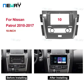 10 collu DVD atskaņotājs Multivides Audio double din auto fascijas stereo radio rāmis, nissan patrol 2010-2017