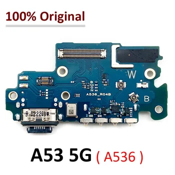 100% Oriģināls Samsung A53 5G A536 A536B USB Uzlādes Ports Mikrofons Mic Dock Savienotāju Valdes Flex Kabelis Remonta Daļas