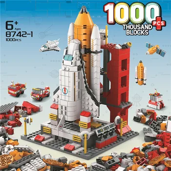 1000PCS Aviācijas Kosmodroms Modelis Shuttle Kosmosa Raķešu Palaišanas Centra Celtniecības Bloki, Celtniecības Kosmosa kuģis, Ķieģeļi, Rotaļlietas, Dāvanas,