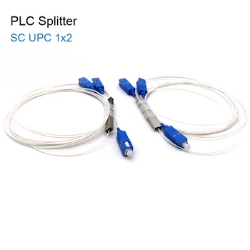 10PCS/Daudz Fiber Optisko PLC Sadalītāja SC 1 : 2 Mini tērauda caurule tips 1x2 0.9 mm G657A1 LSZH 1m plc sadalītāja SC/UPC Savienotājs
