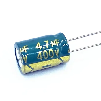 10pcs/daudz 400v 4.7 UF augstas frekvences zema pretestība 400V 4.7 UF alumīnija elektrolītisko kondensatoru izmērs 8*12 20%