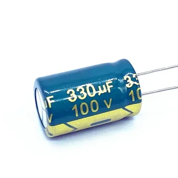 10pcs/daudz augstas frekvences zema pretestība 100v 330UF alumīnija elektrolītisko kondensatoru izmērs 13*20 330UF 20%