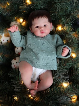 18 Collu Pļavā Atdzimis Gilr Baby Lelle Roku darbs Spilgti Jaundzimušo Bērnu Rotaļu 3D Krāsotas Ādas Bebe Lelle Ziemassvētku Dāvanas