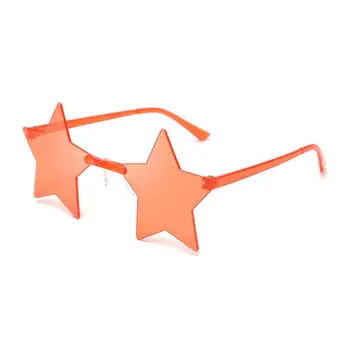 1Pc Plānas Šķēle Zvaigžņu Saulesbrilles Konfektes Krāsu Bezrāmju Personības Apžilbināt Bumbu Saulesbrilles Konfektes Krāsu Cosplay Pentagramma Saulesbrilles
