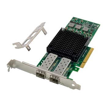 1Set PCIE X8 BCM57810 Dual Optiskais Ports, Tīkla Karte, 10G SFP+ Servera Šķiedras Tīkla Karte Zaļa