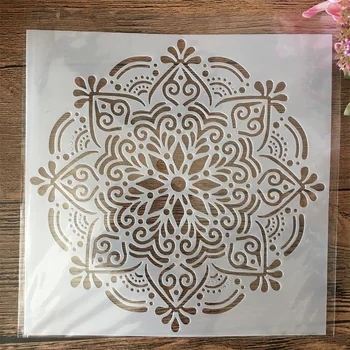 20*20cm Ģeometrija Mandala DIY Layering Trafareti Gleznu Albums Krāsošana ar Spiešanu Albumu Dekoratīvās Veidne