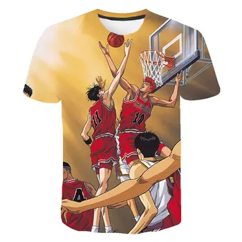 2023 Karstā Pārdošanas Anime Slam Dunk Iespiesti 3D T-kreklu apdruka Vīriešu Sieviešu Vasaras Modes Gadījuma Streetwear T Krekli Forši Īsām Piedurknēm Topi, t-veida