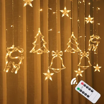 2024 Jaunā Gada, Ziemassvētku Apgaismojums LED Aizkaru String Gaismas Pasaku Vainags Lampu Mājas Logs, Guļamistaba Kāzu Festivāls Apdare