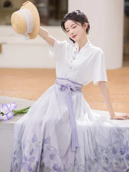 2024 jaunais ķīnas hanfu sieviete tautas deju ikdienas sākotnējā ma mian uzlabota hanfu sieviešu vintage ikdienas meitene fairty hanfu kleita komplekts
