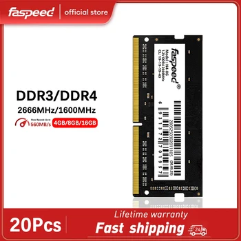 20Pcs Faspeed Memoria Ram DDR4 DDR3 2666MHz 1600 16GB 8GB 4 GB Klēpjdatora Atmiņas Ram CL11 CL19 Dual Channel SO-DIMM Par Grāmatiņa