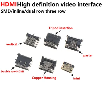 20pcs HDMI 19Pin 20P Male Plug Connector HDMI Sieviešu Testa Ligzda Ligzda HDMI Remonts Nomaiņa Lodēšanas PCB Kuģa DIY Daļa