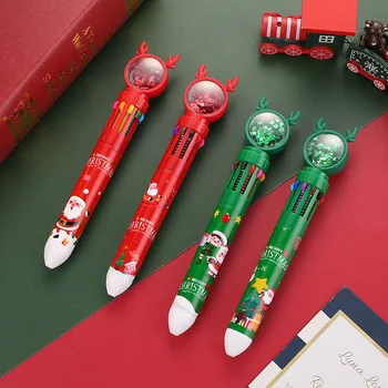 20pcs Ziemassvētku Ten-Krāsu Lodīšu Pildspalvu Gudrs Nospiediet Lodīšu Pildspalvu Svētku Dāvanu Priecīgus Ziemassvētku Dekori Mājas Ziemassvētku Rotājumu