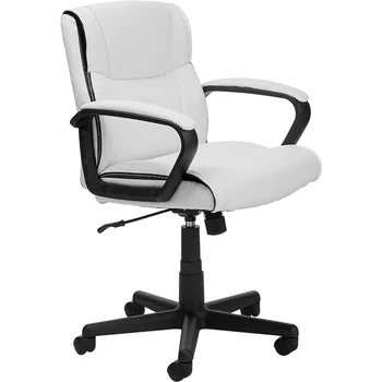 275 Mārciņas Jaudas Spēļu Krēsls Regulējams Augstums/Slīpums Polsterēts Biroja Galda Krēsls Ar Roku Balstiem, 360 Grādu Šarnīrsavienojums Balts Dators