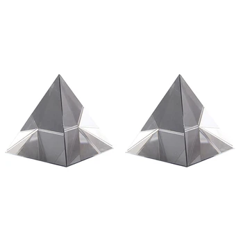 2X Prizma, Optiskais Stikla Piramīdas, 40Mm Augsts Taisnstūra Polyhedron Piemērots Mācību Eksperimenti