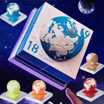 3D Notepad Paperwill Zemes 3D Kalendārs 2024. gadam 3D Memo Pad Bloķēt Norāda, Biroji, Papīrs Piezīmēm Ziemassvētku un Dzimšanas dienas Dāvana
