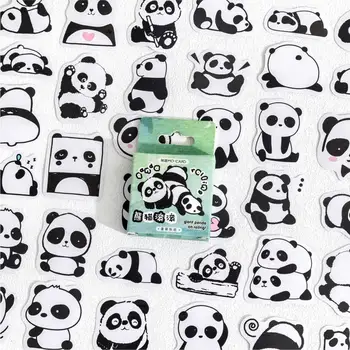 45Pcs Gudrs Panda Karikatūra Dzīvnieku Uzlīmes Bagāžas Skeitborda Gudrs DIY Atdzist Grafiti Ūdensizturīgs Smieklīgi, Mazulis, Rotaļu Decal Uzlīmes