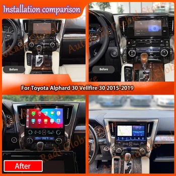 4G ĻAUJIET Android Automašīnas Toyota Alphard 30 Vellfire 30 2015-2019 GPS Navigācijas HeadUnit Multimedia Player AutoRadio magnetofona