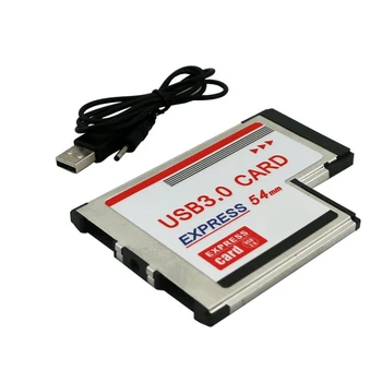 54Mm USB 3.0 X 2 Pieslēgvietas Expresscard PCI-E USB Adapteris Converter Express Card Metāla+Plastmasas, kas ir Klēpjdators, Notebook