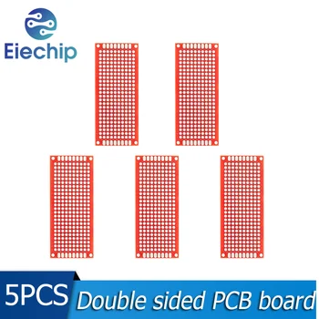 5Prsal PrintCS/DAUDZ Diy Univeed plates Red 3*7cm Dubultā Sānu Prototips Valdes 3x7cm Breadboard PCB