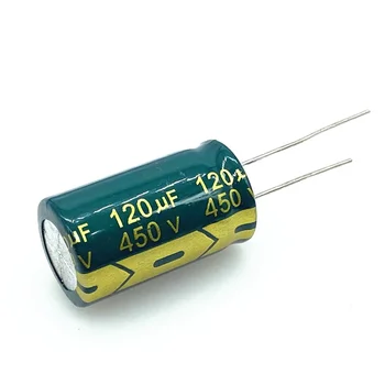 5gab/daudz 120UF augstas frekvences zema pretestība 450v 120UF alumīnija elektrolītisko kondensatoru izmērs 18*30 mm 20%