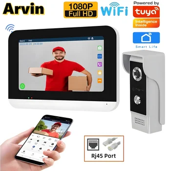 7 Collu Tuya WIFI Video Intercom Sistēma, Bezvadu Smart Sakaru Touch Screen RFID Kartes Paroli, Video Domofoni Sistēmas Mājas