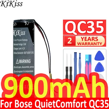 750mAh/900mAh KiKiss Jaudīgu Akumulatoru, lai Bose QuietComfort 45 QC45 QC 35 QC35 II Akumulatoram, 3-vadu