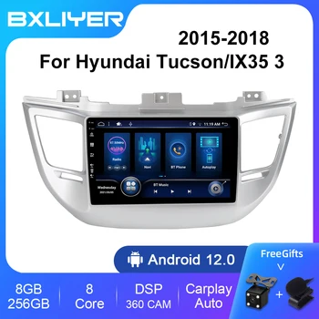 8+256 GB 2 din Android 12 Automašīnas Radio Multimediju Video Atskaņotājs Navigācija GPS Hyundai Tucson/IX35 3 2015-2018 Galvas Vienības Carplay