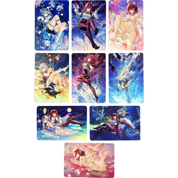 9Pcs/set Honkai: Zvaigzne Dzelzceļa Himeko Anime Kolekcija Kartes Refrakcijas Krāsu Flash, ar Atbrīvojumu Anime Perifērijas Zēns Dāvanas 63*88mm