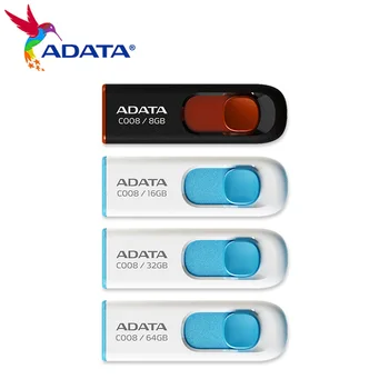 ADATA C008 Sērijas Sistēmas USB Flash Drive Biznesa Transportlīdzekļa Cenu USB TV Flash Drive USB2.0-64GB 32G 16GB 8GB