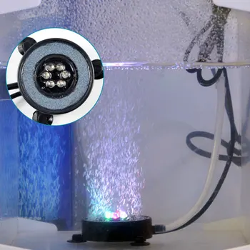 Akvārija Zivju Tvertnes Gāzes renes Lampas Ūdensizturīgs 6 LED Gaisa Burbuļi Zemūdens Gaismas, Skābekļa, palielinot Krāsains Akvāriju Apgaismojums