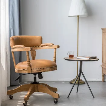 Amerikāņu Masīvkoka Guļamistaba Viegli, Datora Krēsli Izpildu Boss Ofisa Krēsls Retro Kopmītnē Nelielā Dzīvoklī Atzveltnes Krēslā