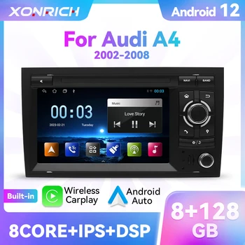 Android 12 Bezvadu Carplay Auto Multimedia Par Audi A4 B6 B7 B8 S4 B6 B7 RS4 B7 SEAT Exeo 7