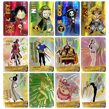 Anime VIENS GABALS Kawaii UR PSR Flash Kartes Luffy Usopp Sanji Hancock Roronoa Zoro Rotaļlietas zēniem Kolekcijas Dzimšanas dienas Dāvanu Karti