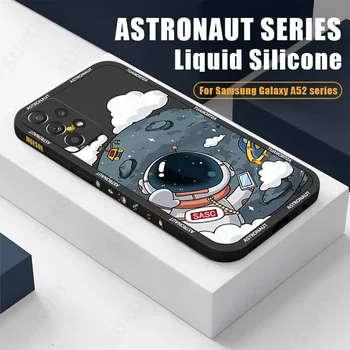 Astronauts Case For Samsung Galaxy S22 S23 Ultra A53 A54 S24 Ultra S21 S23 FE Triecienizturīgs Bufera Mīksta Silikona Vāciņu Būtiska