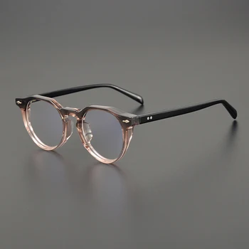 Augstākās Kvalitātes Acetāts Retro Apaļas Brilles Rāmis Vīriešu, Sieviešu Vintage Bieza Rāmji Briļļu Optisko Tuvredzība Recepšu Brilles