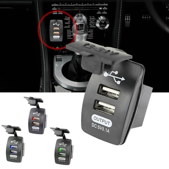 Auto SUV Motociklu, Laivu Ūdensizturīgs Dual USB Spraudni ievadi 12-24V Ātrās Uzlādes Ports Uzlādes Automašīnas Lādētājs daļas. Izeja 5V 3.1
