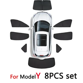 Auto Sānu Logu Saulessargs Aizmugurē, Priekšējo Vējstiklu Privātuma Logu Ekrāna Saulessargs par Tesla Model3 2017-2021 2022Model Y piederumi