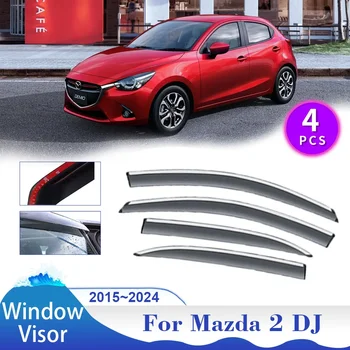 Auto Windows apăērbs sejas aizsargs priekš Mazda 2 Demio DJ Hečbeks 2015. Gadam~2024. Gadam Saule, Lietus Aizsargs Deflektoru Markīzes Nojumes Ventilācijas Dūmu Segtu Accessorie