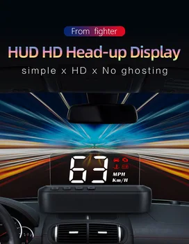 Automobiļu Vispārējā Head-up displejs Auto OBD HUD Ātruma Projektors Spidometra KM/H STUNDĀ Compatiable ar Visiem Transportlīdzekļiem