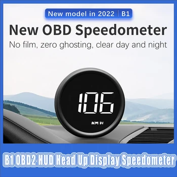 B1 HUD OBD2 Head Up Displejs, Spidometra OBD2 HD Monitora ātruma pārsniegšanu/ātrums/sprieguma/ūdens Temperatūras Trauksmes Nogurums Vadītāja