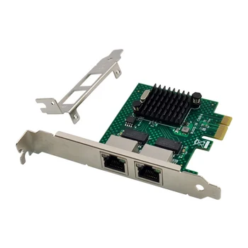 BCM5718 Gigabit Server Tīkla Karte PCI Express X1 Dubultā Ostu Tīkla Adaptera Karte, kas Saderīga ar WOL PXE VLAN