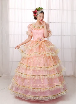 BEZMAKSAS PP S-3XL Karstā balles Kleitas Pieaugušo Princese Kostīmu Viktorijas Kleita Halloween Tērpi Sievietēm Lolita Kleita Trīs Krāsas