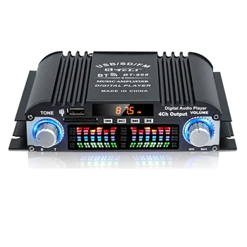 BT-998 augstas precizitātes Digitālo Audio Pastiprinātāju LCD Displejs ClassD Jauda Amplificador Bluetooth, Radio, Auto, Mājas Skaļrunis FM, USB, SD