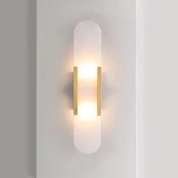Biewalk Modernu LED Marmora Sienas Lampas Apgaismojums Dzīvojamā Istabā Gultas Gultas Lampa, Dekoru Dabas Marmora Dekori Telpās Zelta Sienas Lampas