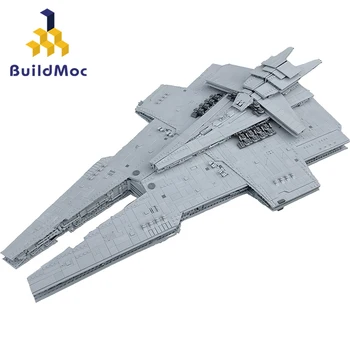 BuildMoc Harrower-Klases Dreadnought Karakuģis Celtniecības Blokus Uzstādīt Kosmosa Kosmosa Kuģis Kaujas Kuģis Ķieģeļi, Rotaļlietas, Bērnu Dzimšanas Dienas Dāvanas