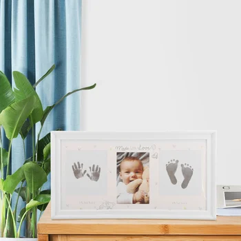 Bērnu Handprint Foto Rāmis DIY Zīdaiņu Nospiedumu Attēlu Rāmis Jaundzimušo Attēlu Rāmis ar Tintes Spilventiņu