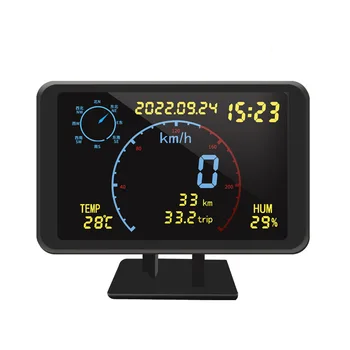 DC5-24V Auto GPS, Multi-function Spidometrs HUD (Head-up Display Kompass Augstums Temperatūra Mitrums