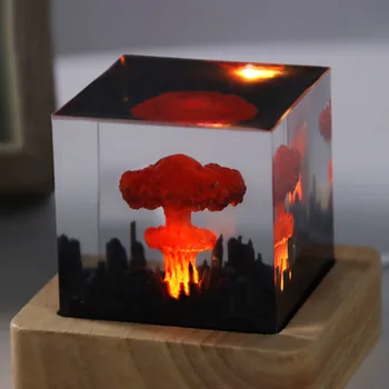 DIY roku darbs sveķu atombumbu ūdeņraža bumbas sprādziena, sēņu mākonis nakts gaisma apdare nakts gaisma dāvanu