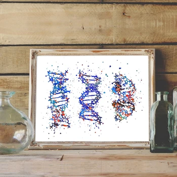 DNS Molekula, Drukāt Mūsdienu Medicīnas Sienu Mākslas Audekls Gleznošanai Dns Struktūra Bioloģijas Plakātu Sienas Attēlu Zinātne Lab Biroja Dekori
